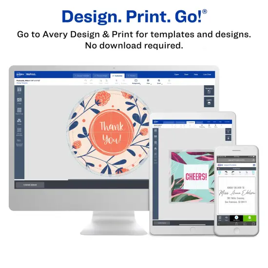 Avery Matte White Rectangle Labels, 2-1/3" x 3-3/8" {6}