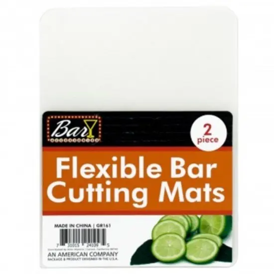 Handy Housewares 2 Piece 5.75" x 6.75" Flexible Transparent Plastic Bar Cutting Mat - Perfect for Slicing Limes and Cocktail Ingredients {1}