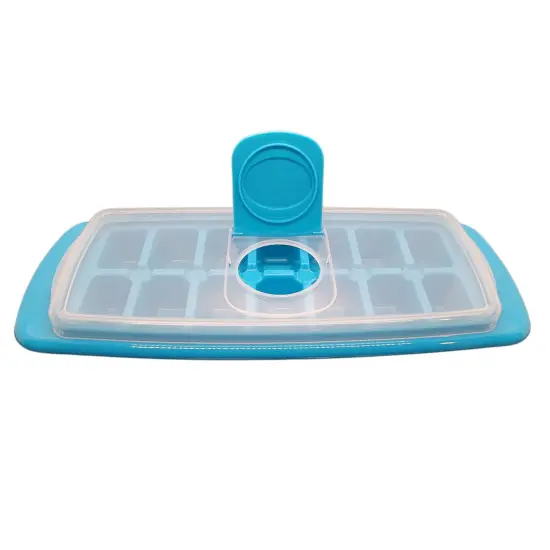 Handy Housewares Anti-Spill 14-Cubes Covered Ice Cube Tray with Easy Flip and Fill Lid {4}