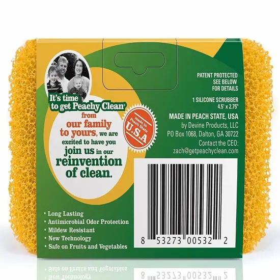 Peachy Clean Antimicrobial Fruit & Vegetable Silicone Cleaning Scubber Sponge {3}