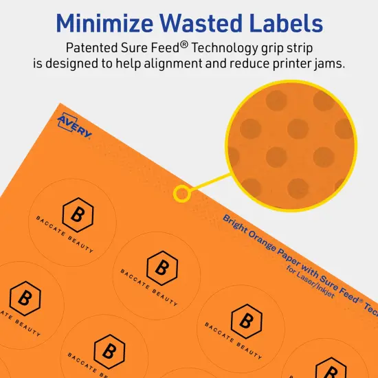 Avery Bright Orange Paper Labels, 1-2/3" Diameter Round {4}