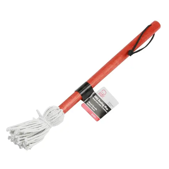 Chef Craft BBQ Basting Mop with 13" Long Wood Handle and Cotton Head {1}