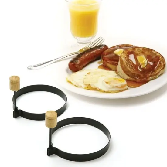 Norpro Non Stick Metal Round Shaped Pancake / Egg Rings with Handles - 2 pack {2}