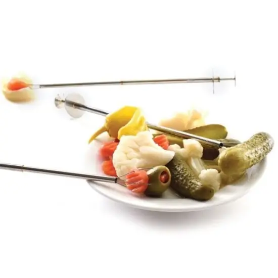Norpro 8.75" Stainless Steel Pickle Picker Pincher Fork - Olive Pepper Grabber {4}