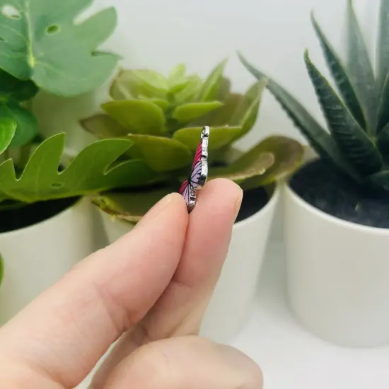 1, 4, 20 or 50 Pieces: Purple Striped Butterfly Charms {4}