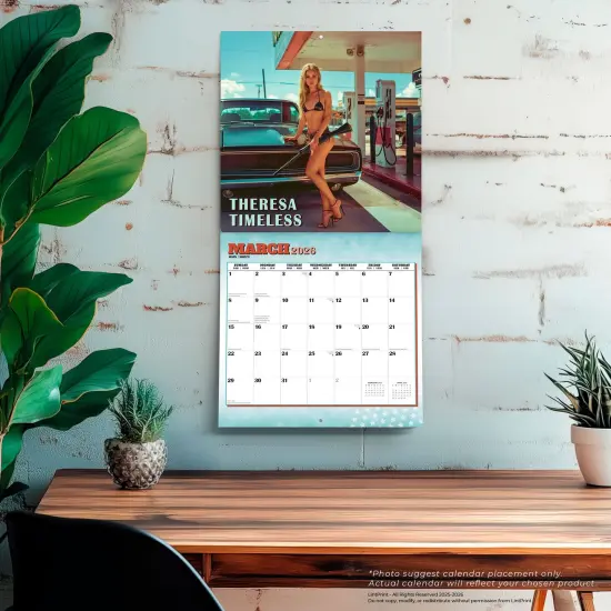 Hot Chicks Cold Steel | 2026 12 x 24 Inch (Hanging) Monthly Square Wall Calendar {5}