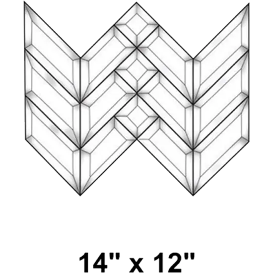 14" x 12" Exquisite Clear Glass Prairie Bevel Cluster EC100 {2}