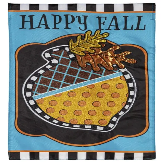 Happy Fall Acorn Garden Flag 2 Sided Applique {1}