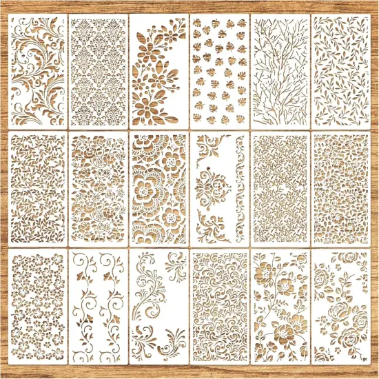 Floral Stencil Art for Painting, Texture Leaf Background (Floral) {1}