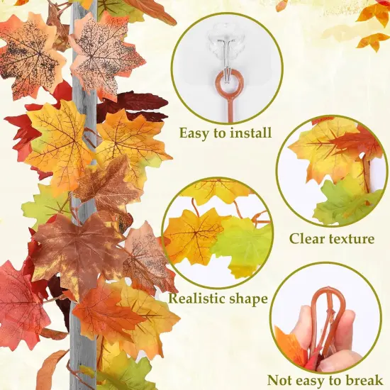 3 Pack Fall Decor for Home Fall Leaves Garland {4}