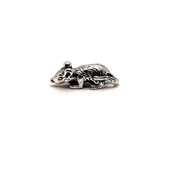 Silver Mouse Rat 3D Charms, 19x7mm {2}