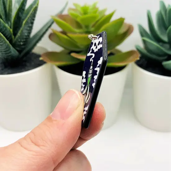 Purple Coffin with Poison Vial Charms, 42x24.5mm {3}