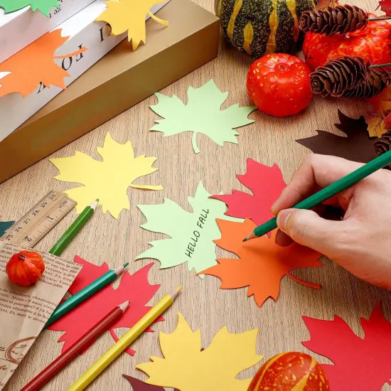 360 Pcs Fall Cutouts Paper 3.9 Inch Leaf Cutouts {5}