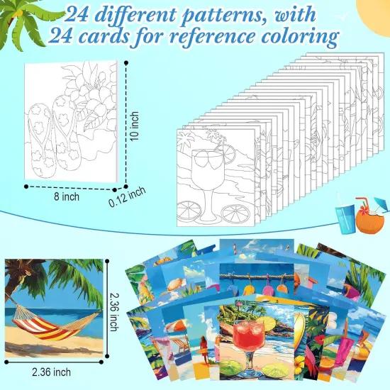 24 Pcs Pre Drawn Canvas for Painting Kit Adult {3}