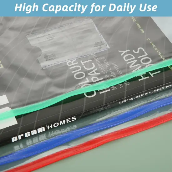 60 Pcs Poly Zip Envelopes, A4 Letter Size - 5 Color {2}