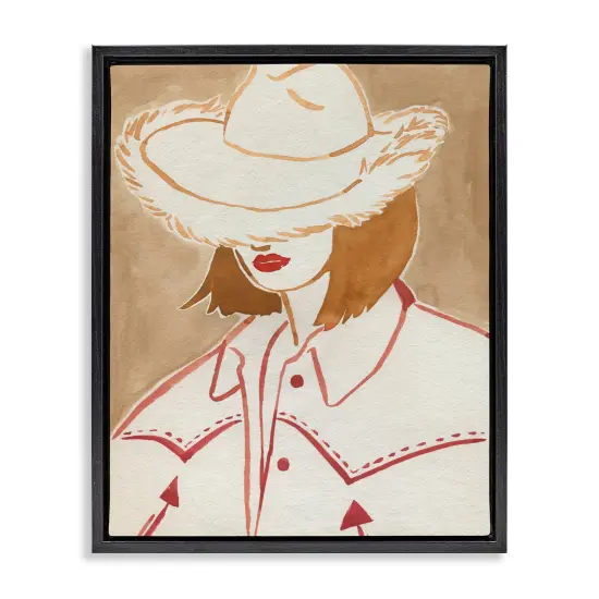Stupell Industries Western Fashion Woman Floater Framed Canvas Wall Art Design by Grace Popp {1}