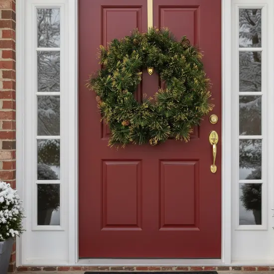 Northlight 24" Mixed Pine Glittered Pine Cone Artificial Christmas Wreath - Unlit Green {3}