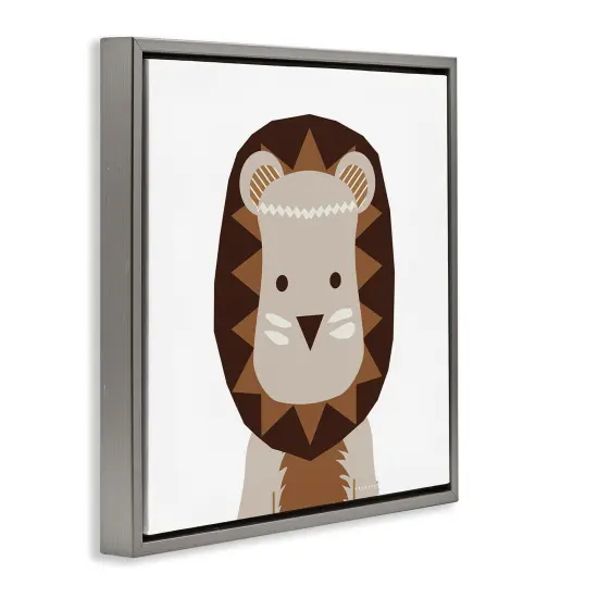 Stupell Industries Neutral Tone Lion Floater Framed Canvas Wall Art Design by Daniela Santiago {3}