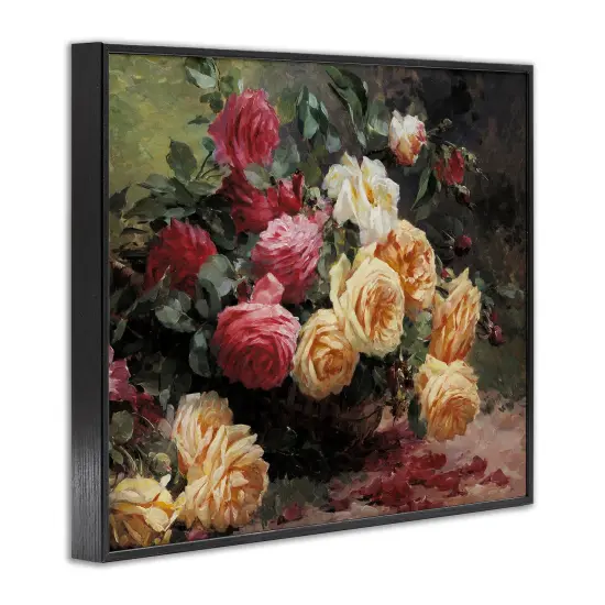 Stupell Industries Vintages Roses Still Life Framed Giclee Wall Art Design by Albert-Tibulle Furcy de Lavault {3}