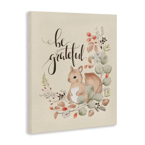 Stupell Industries Be Grateful Squirrel Canvas Wall Art Design by Andrea Jasid Grassi {3}