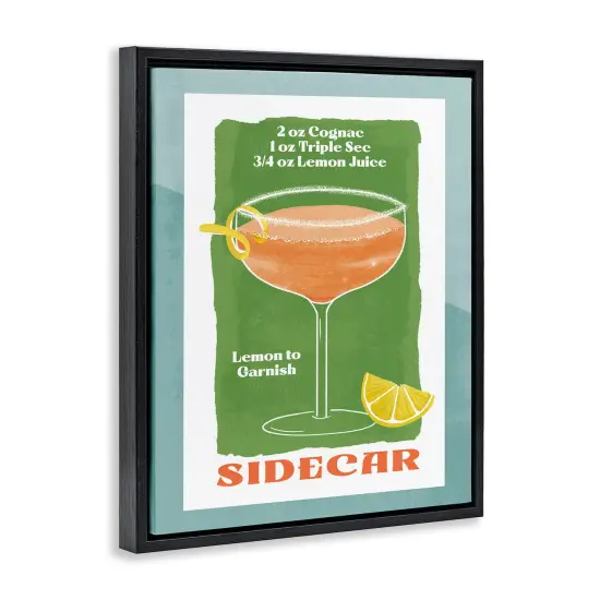 Stupell Industries Retro Sidecar Recipe Floater Framed Canvas Wall Art Design by Deane Beesley {3}