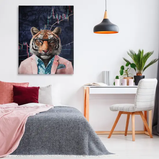 Stupell Industries Trendy Tiger on Abstract Canvas Wall Art Design by Svetlana Aleynikova {2}