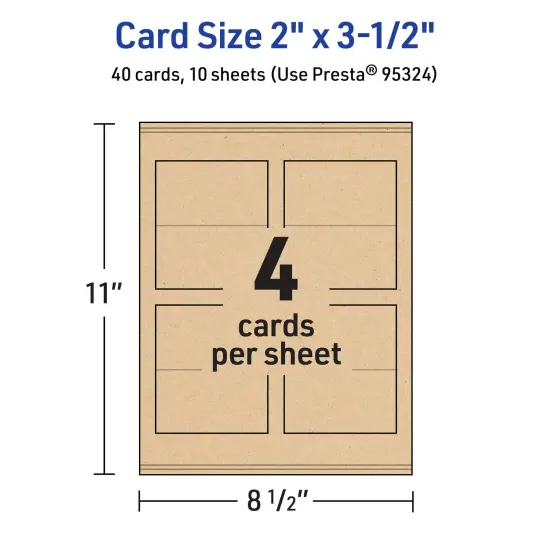 Avery Kraft Brown Tent Cards, 2" x 3-1/2" Rectangle {5}