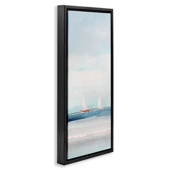 Stupell Industries Sailboat Pair Floating Floater Framed Canvas Wall Art Design by Sally Swatland {3}