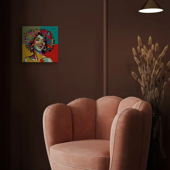 Figured'Art Mini Paint by Numbers Kit for Adults with Frame Vibrant Latina Pop Art Small format 8"x8" - Craft Art Painting DIY Canvas Already Stretched on a Wooden Frame {2}