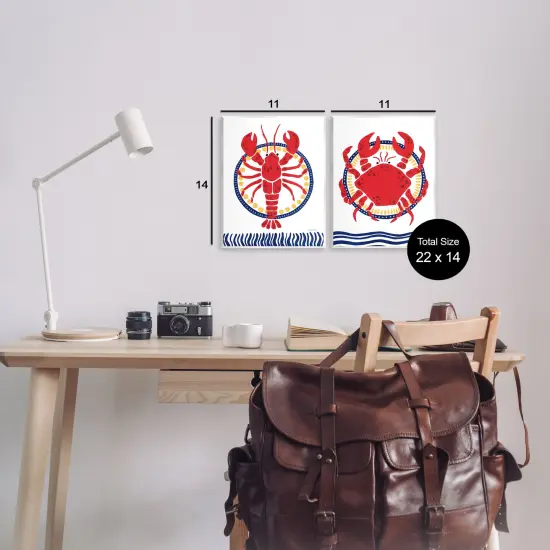 Stupell Industries Coastal Lobster & Crab 2pc Wall Plaque Art Set Design by Yvette St. Amant {3}
