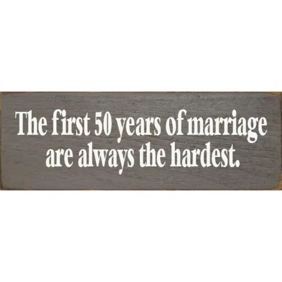 50 Years of Marriage, Solid Knotty Pine Wall Decor Blue-White {2}
