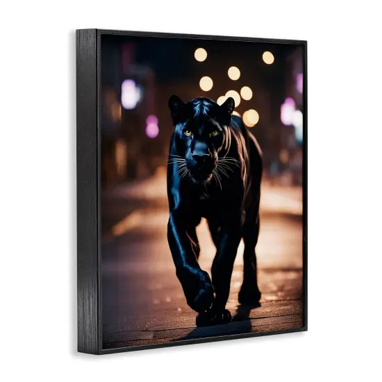 Stupell Industries Stalking Panther on Street Framed Giclee Wall Art Design by Noah Bay {3}