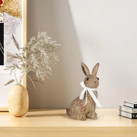 Rattan-Effect Resin Bunny &ndash; Easter & Spring Decor {6}
