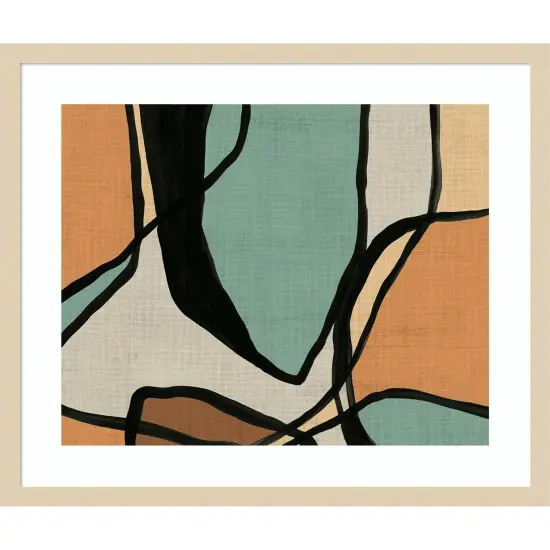 Abstract Stained Glass I by June Erica Vess Wood Framed Wall Art Print {1}