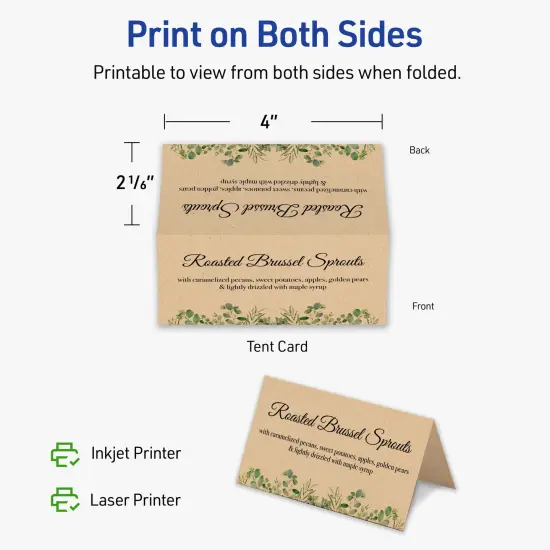 Avery Kraft Brown Tent Cards, 2-1/6" x 4" Rectangle {6}