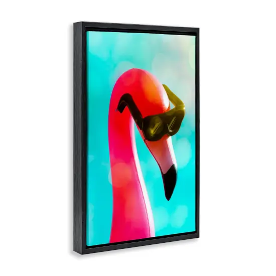 Stupell Industries Flamingo Basking in Bokeh Floater Framed Canvas Wall Art Design by Graffi*tee Studios {3}