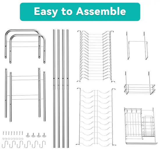 Over The Sink Dish Drying Rack Stainless Steel Kitchen Organizer Cutlery Drainer {6}