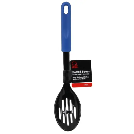 Chef Craft 11.5" Basic Heat Resistant Nylon Slotted Serving Spoon Blue {7}