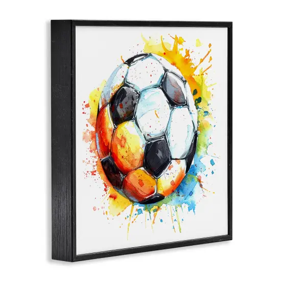 Stupell Industries Soccer Ball Bright Splash Framed Giclee Wall Art Design by LSR Design Studio {3}