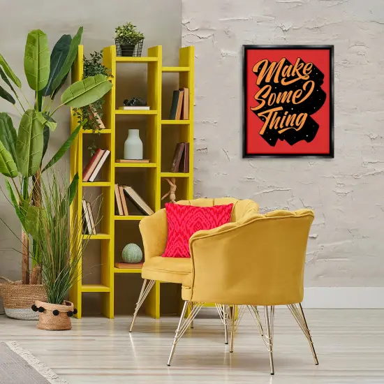 Stupell Industries Make Something Typography Floater Framed Canvas Wall Art Design by Ahmed Sameh Hussein {2}