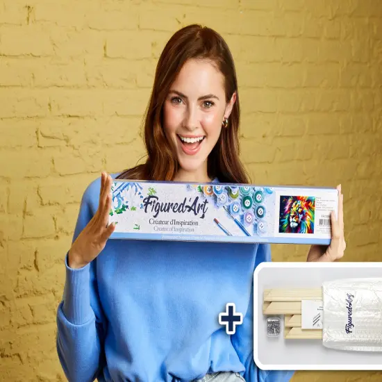 Figured'Art Paint by Number for Adults Colorful Abstract Lion 16"x20" - Craft Art Painting Rolled Canvas with DIY Wooden Frame {2}