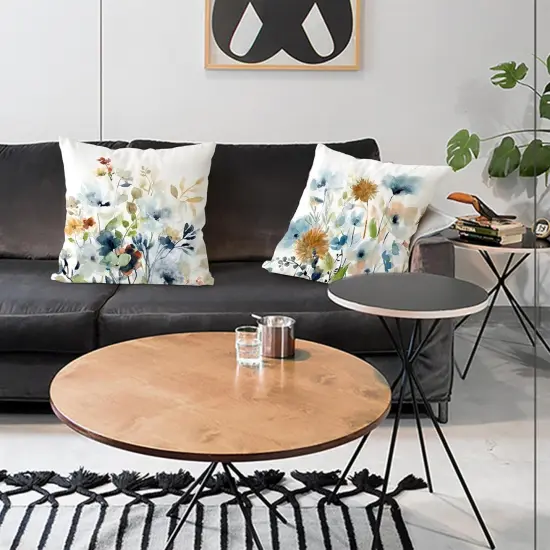 Floral Sage Pillow Covers 18x18 Set of 2 Fall Farmhouse Velvet Print Decorative Pillows for Couch Outdoor Pillows Case, for Living Room Bedroom Cushion Covers for Home Decor {5}