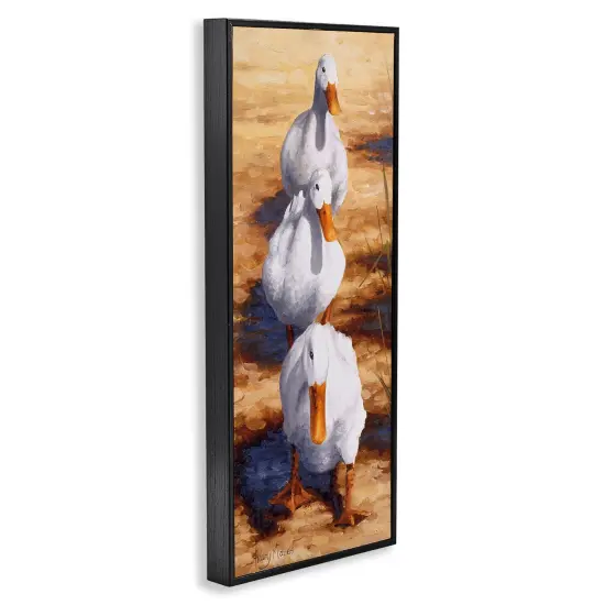 Stupell Industries Cluck Queue Duck Trio Framed Giclee Wall Art Design by Hilary Mayes {3}
