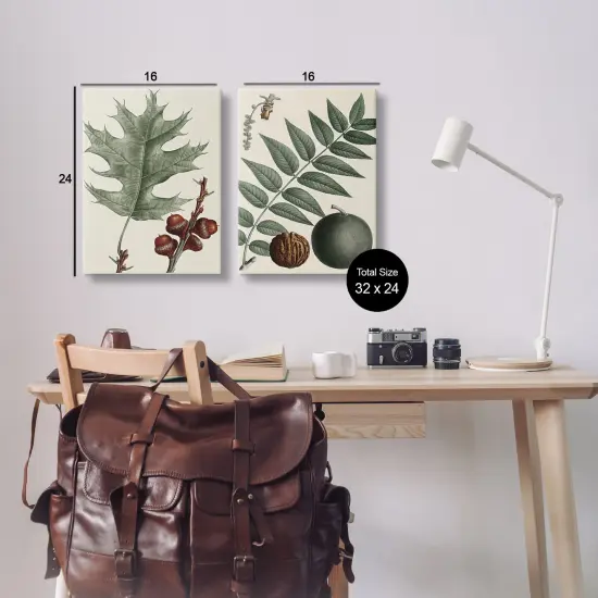 Stupell Industries Tree Leaves & Nuts 2pc Canvas Wall Art Set Design by Graffi*tee Studios {3}