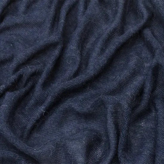Dusty Navy Solid Stretch Poly-Wool Jersey Knit Fabric By the Yard {2}