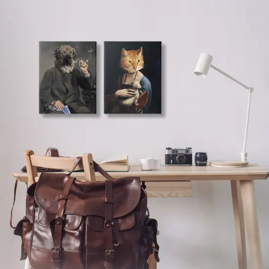Stupell Industries Historical Painting Animals 2pc Canvas Wall Art Set Design by Alicia Longley  {2}