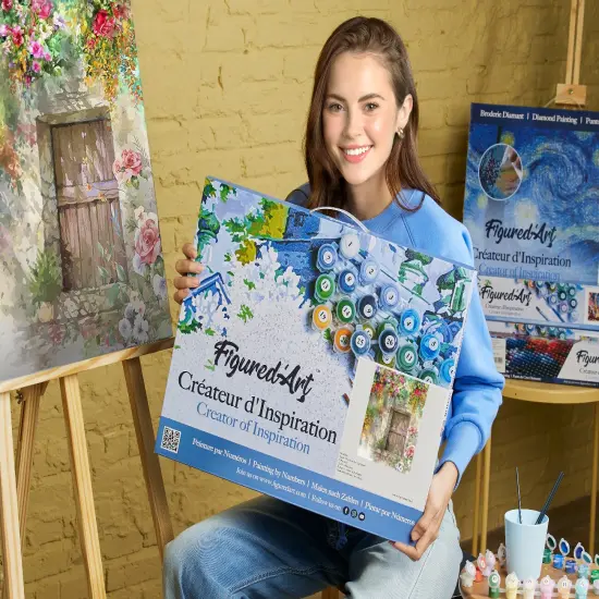 Figured'Art Paint by Numbers for Adults with Frame Cave entrance 16"x20" - Craft Art Painting DIY Kit Canvas Already Stretched on a Wooden Frame {2}