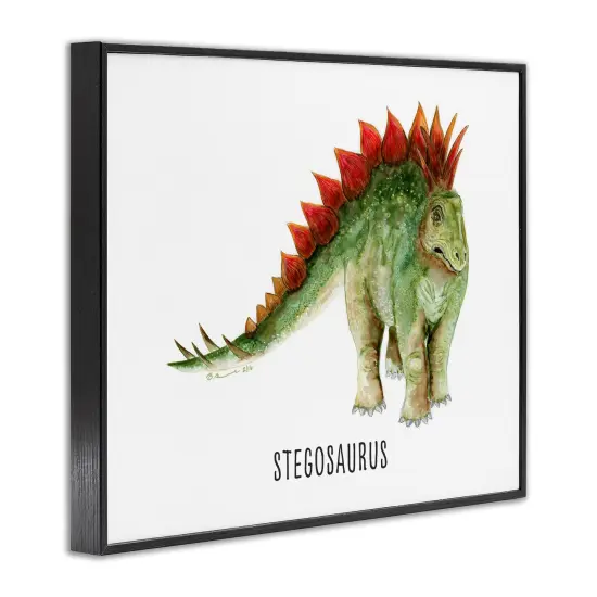 Stupell Industries Stegosaurus Dinosaur Learning Framed Giclee Wall Art Design by Brett Blumenthal {3}