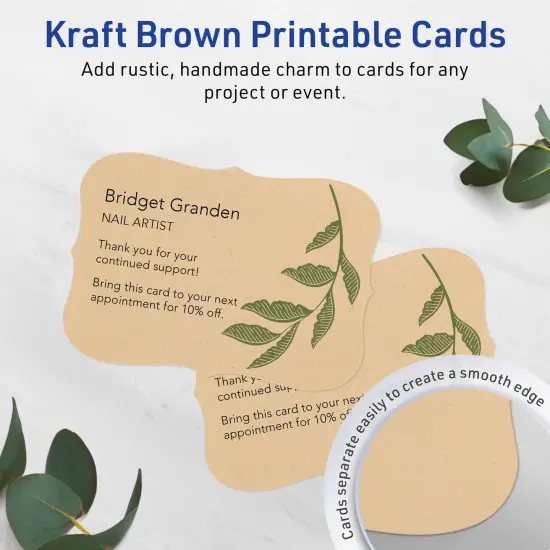 Avery Kraft Brown Postcards, 3-1/2" x 5" Rectangle Flourished Edge {2}
