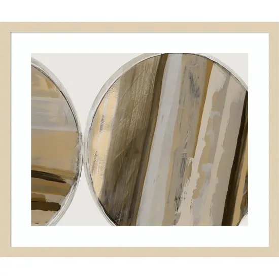 Rhythmic Circles III Neutral Version by Cartissi Wood Framed Wall Art Print {1}